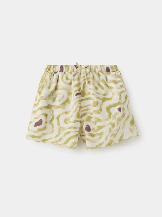 Zdjęcie produktu Szorty w zeberkę kremowy / écru - Dzieci - lata - MANGO KIDS beżowy