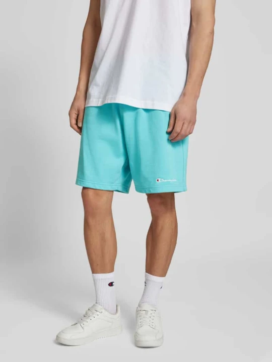 Zdjęcie produktu Szorty z dzianiny dresowej o kroju baggy fit z wyhaftowanym logo model ‘ICONS’ Champion Morski