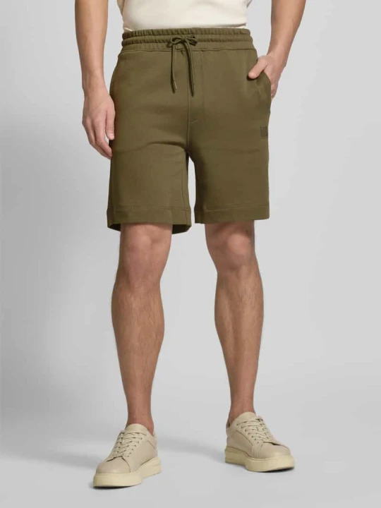 Zdjęcie produktu Szorty z dzianiny dresowej o kroju regular fit z czystej bawełny Boss Khaki