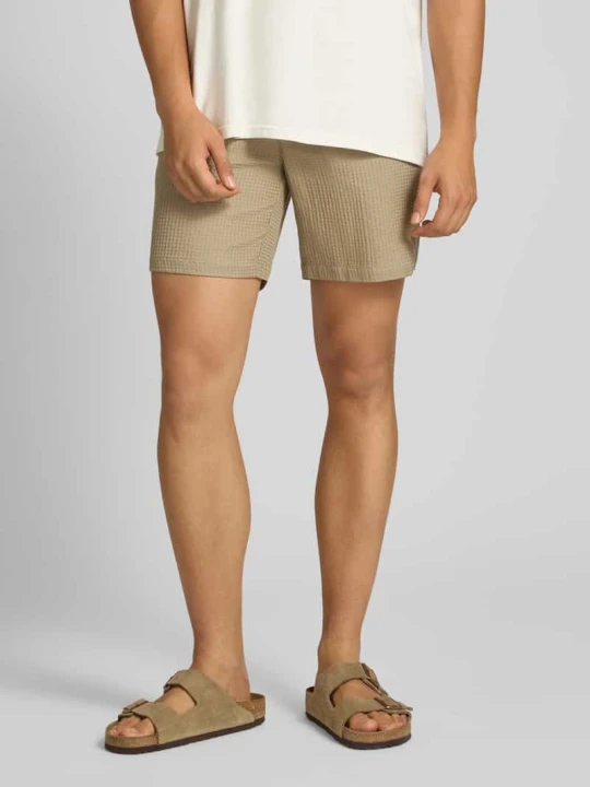 Zdjęcie produktu Szorty z dzianiny dresowej o kroju regular fit z czystej bawełny model ‘TEL’ Only & Sons Oliwkowy