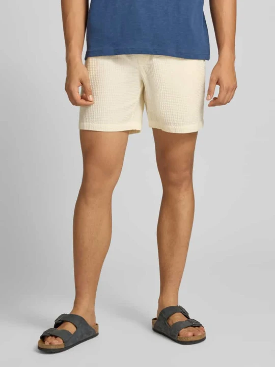 Zdjęcie produktu Szorty z dzianiny dresowej o kroju regular fit z czystej bawełny model ‘TEL’ Only & Sons Złamany biały