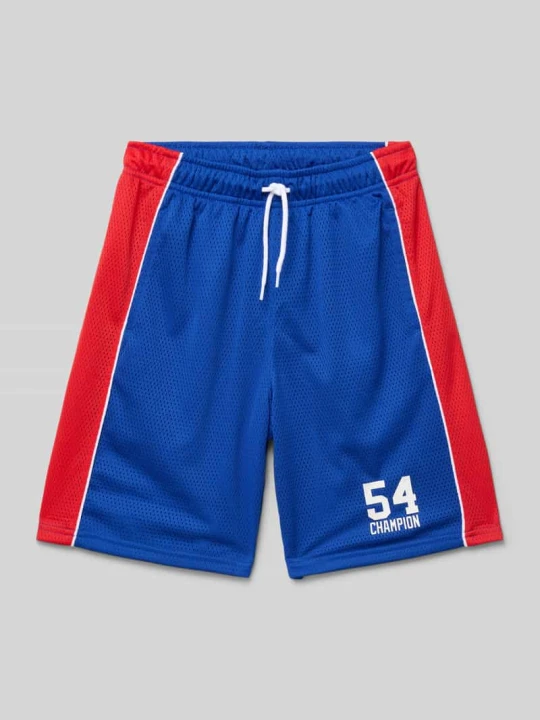 Zdjęcie produktu Szorty z dzianiny dresowej o kroju regular fit z nadrukiem z logo Champion Królewski niebieski