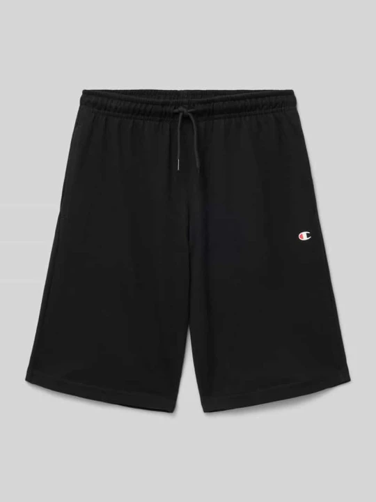 Zdjęcie produktu Szorty z dzianiny dresowej o kroju regular fit z nadrukiem z logo Champion Czarny