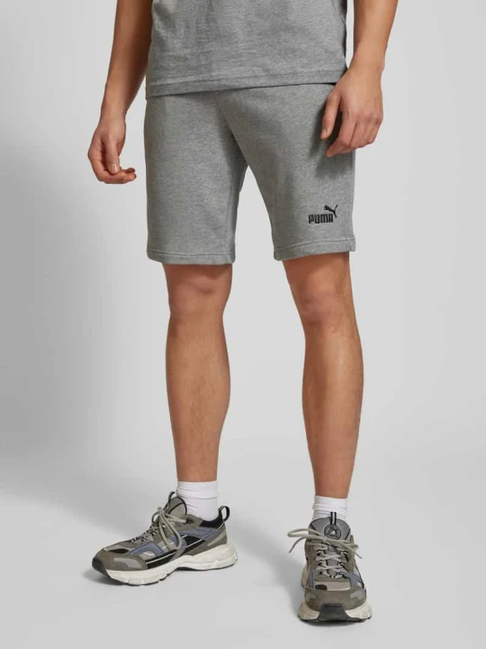 Zdjęcie produktu Szorty z dzianiny dresowej o kroju regular fit z wyhaftowanym logo model ‘ESS No. 1’ Puma Średnioszary melanż