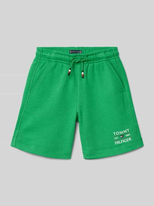 Zdjęcie produktu Szorty z dzianiny dresowej z detalem z logo Tommy Hilfiger Zielony