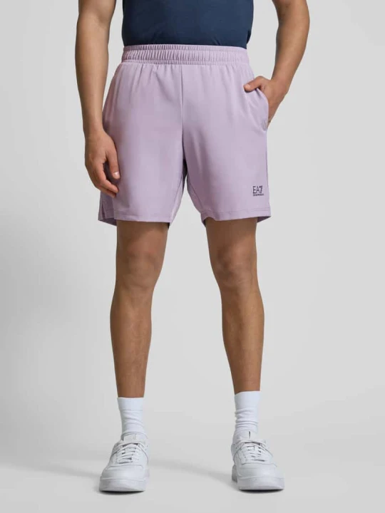 Zdjęcie produktu Szorty z dzianiny dresowej z elastycznym pasem EA7 Emporio Armani Średnioszary