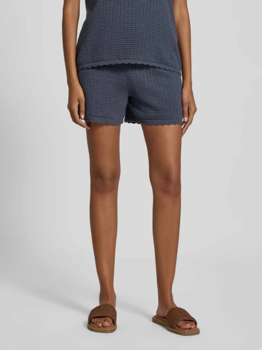 Zdjęcie produktu Szorty z dzianiny o kroju regular fit z czystej bawełny model ‘SCOUT’ Pieces Granatowy