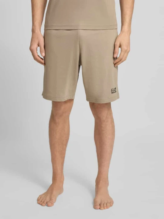 Zdjęcie produktu Szorty z elastycznym pasem i logo EA7 Emporio Armani Beżowy