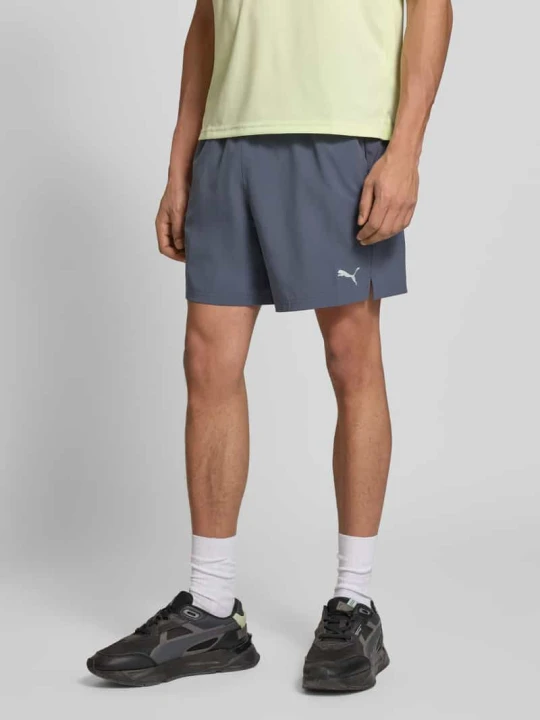 Zdjęcie produktu Szorty z elastycznym pasem i logo Puma Antracytowy