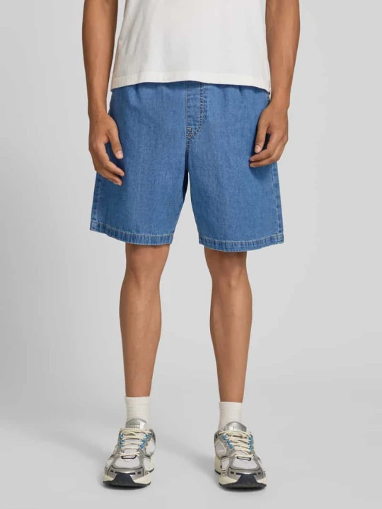 Zdjęcie produktu Szorty z elastycznym pasem i trokami ściągającymi w talii model 'TONY' Jack&Jones Jeansowy niebieski