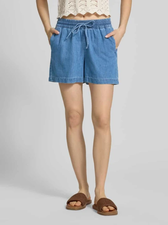 Zdjęcie produktu Szorty z elastycznym pasem i trokiem model 'RUE' JJXX Jeansowy niebieski