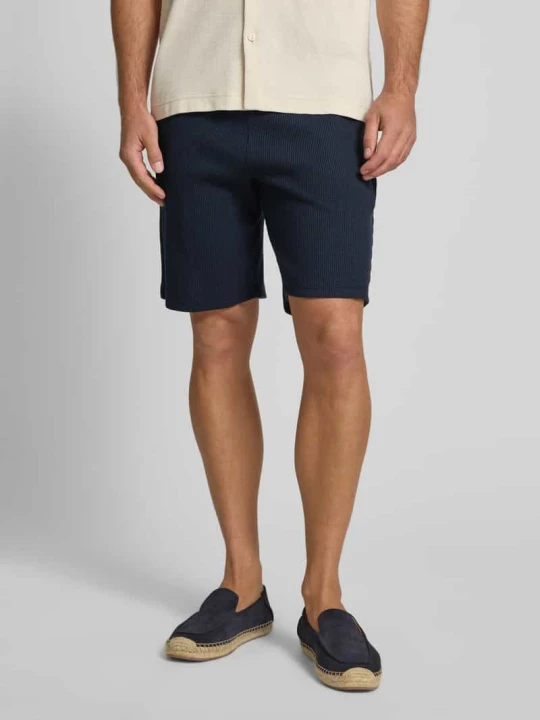 Zdjęcie produktu Szorty z fakturowanym wzorem model ‘ULFO’ Casual Friday Granatowy