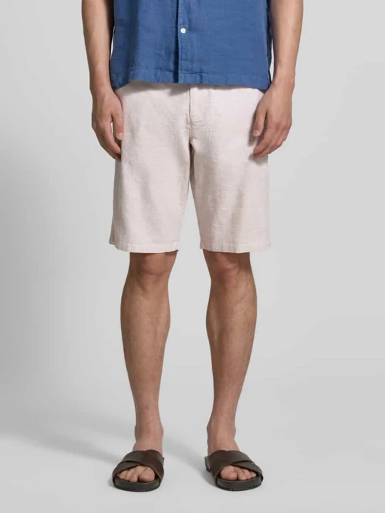 Zdjęcie produktu Szorty z lnu w kroju regular fit z mieszanki lnu i bawełny Tom Tailor Beżowy
