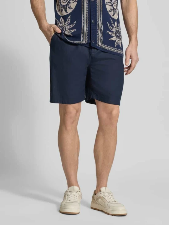 Zdjęcie produktu Szorty z Mieszanka bawełny i lnu Model 'FAVE' Scotch & Soda Granatowy