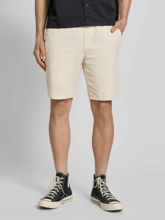 Zdjęcie produktu Szorty z mieszanki bawełny i lnu model ‘LINUS’ Only & Sons Beżowy
