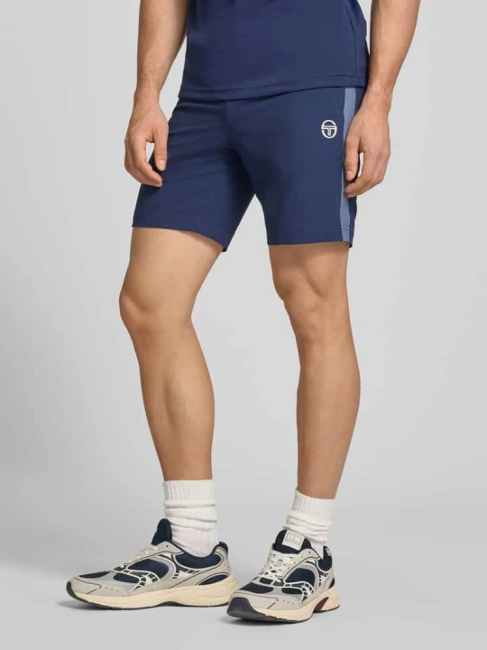 Zdjęcie produktu Szorty z nadrukiem logo model „GOCCIA” Sergio Tacchini Ciemnoniebieski