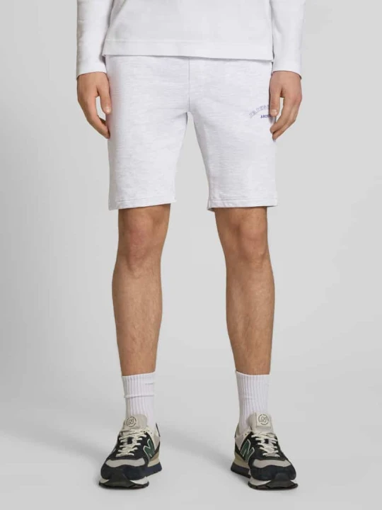 Zdjęcie produktu Szorty dresowe z nadruk z logo model 'GORDON' Jack&Jones Średnioszary melanż