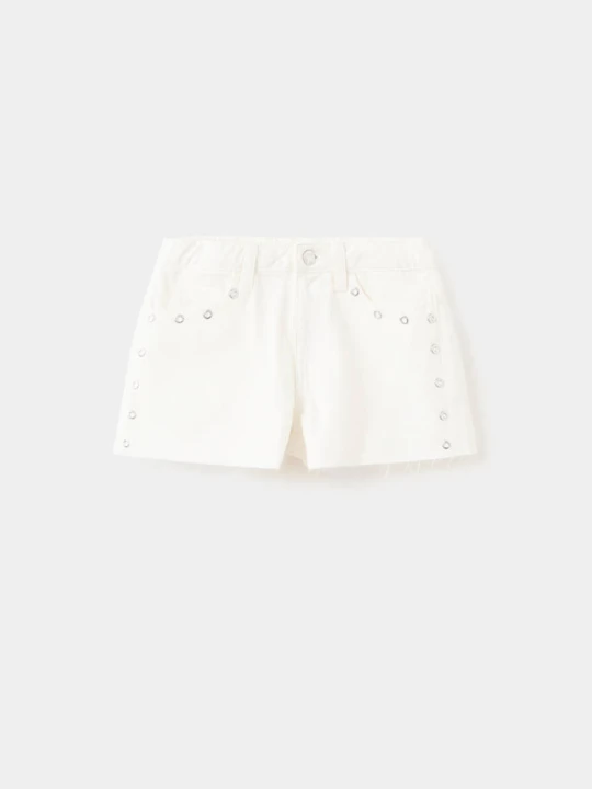 Zdjęcie produktu Szorty z oczkami biały - Dzieci - lata - MANGO KIDS