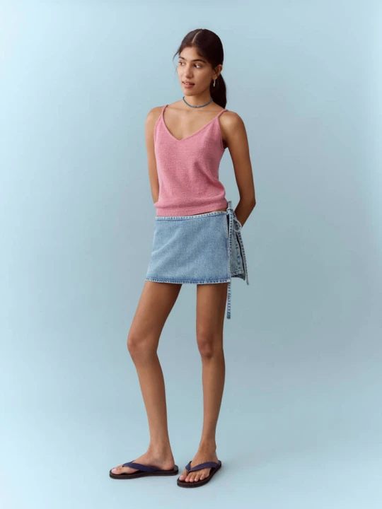 Zdjęcie produktu Szorty z odpinaną chustką jasnoniebieski - Teen - MANGO TEEN