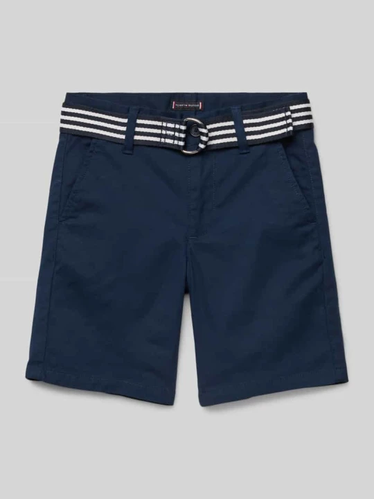 Zdjęcie produktu Szorty z paskiem i wpuszczanymi kieszeniami Tommy Hilfiger Granatowy