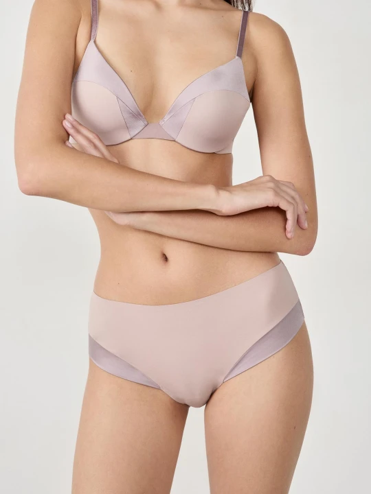 Zdjęcie produktu Szorty z satynowej mikrofibry Etam Taupe
