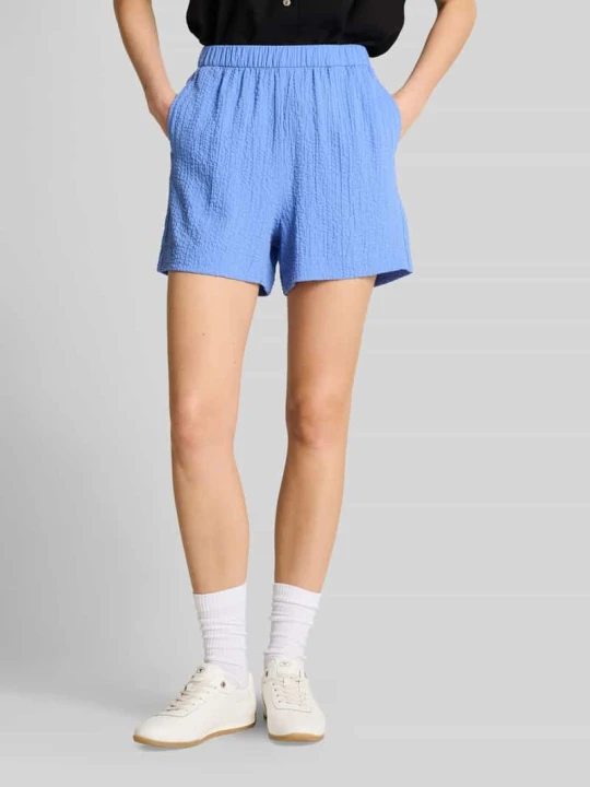 Zdjęcie produktu Szorty z tkaniny o kroju loose fit z mieszanka wiskozy Tom Tailor Błękitny