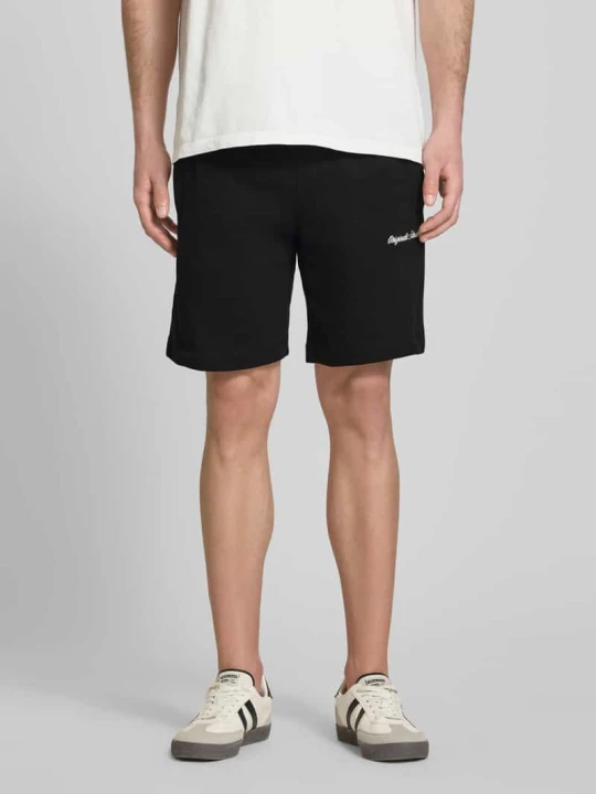 Zdjęcie produktu Szorty dresowe z wyhaftowanym logo model „KARL” Jack&Jones Czarny