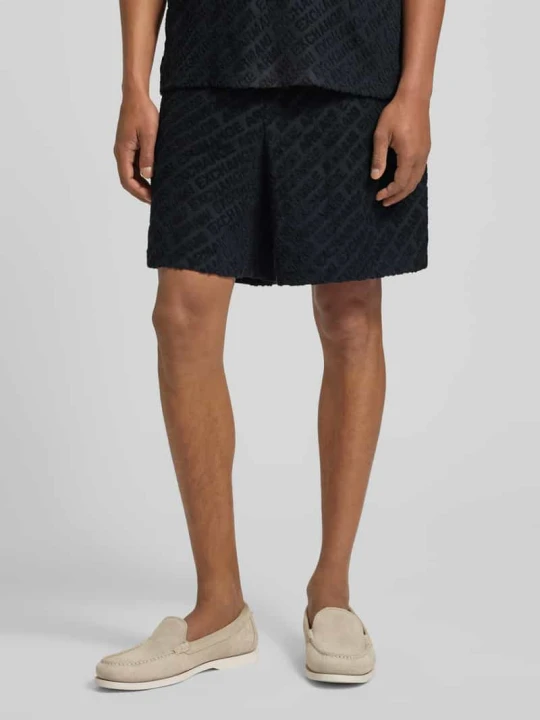 Zdjęcie produktu Szorty z wzorem logo i elastycznym pasem Armani Exchange Ciemnoniebieski