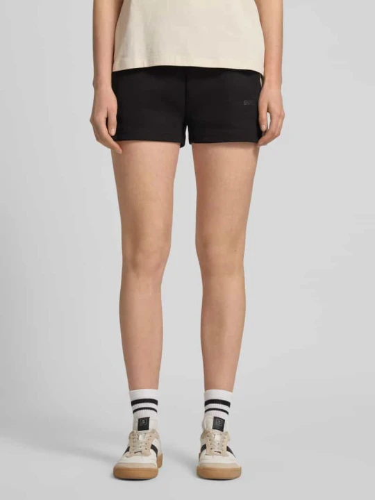 Zdjęcie produktu Spodenki dresowe z trokiem i nadruk z logo model 'BRITNEY' Guess Czarny