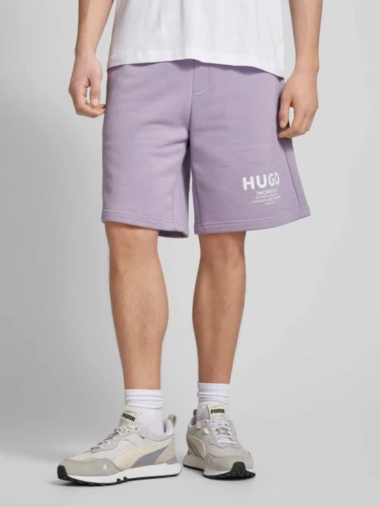 Zdjęcie produktu Szorty w nadruk allover Hugo Jasnofioletowy