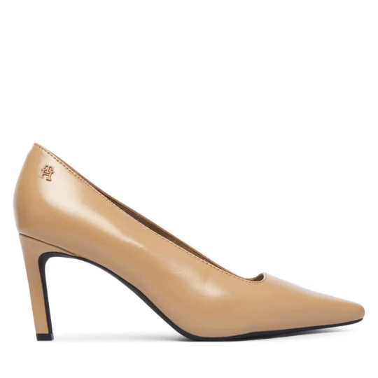 Zdjęcie produktu Szpilki Tommy Hilfiger Squared Toe High Heel Lth Pump FW0FW09510 Brązowy jasny