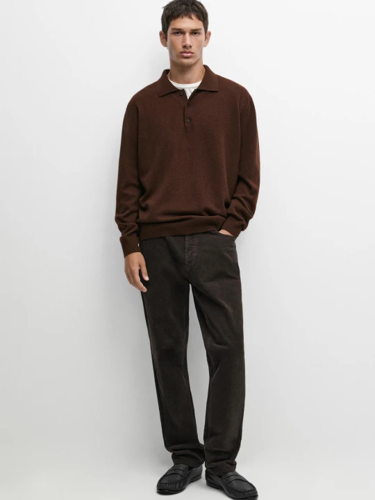 Zdjęcie produktu Sztruksowe Spodnie Tapered Fit - Ciemnoszary - Massimo Dutti - Male