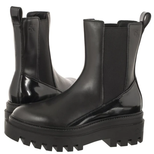 Zdjęcie produktu Sztyblety Chunky Boot Chelsea Lth Mg Sat Triple Black YW0YW01286 0GT (CK413-b) Calvin Klein