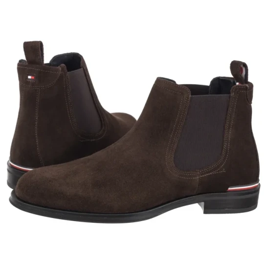 Zdjęcie produktu Sztyblety Core Rwb Hilfiger Suede Chelsea Dark Cofee FM0FM04757 GOP (TH888-b) Tommy Hilfiger