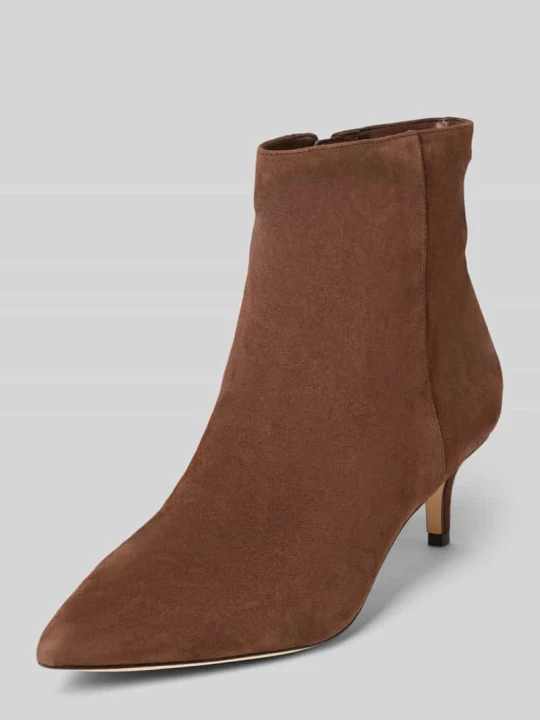 Zdjęcie produktu Sztyblety skórzane na szpilce model ‘MCKAY’ Lauren Ralph Lauren Ciemnobrązowy