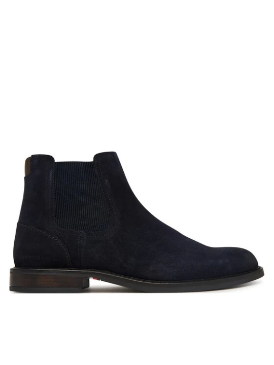Zdjęcie produktu Sztyblety Tommy Hilfiger Corporate Dressy Suede Chelsea FM0FM05953 Granatowy
