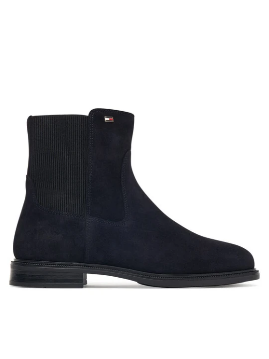 Zdjęcie produktu Sztyblety Tommy Hilfiger Enamel Flag Suede Ankle Chelsea FW0FW09575 Granatowy