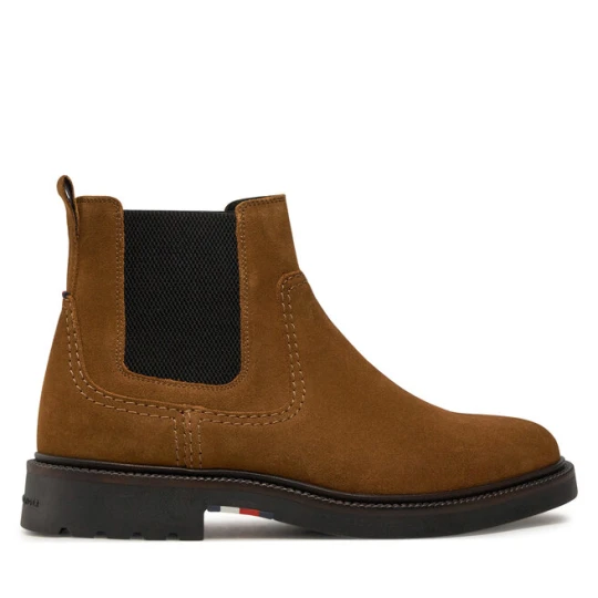 Zdjęcie produktu Sztyblety Tommy Hilfiger Light Hilfiger Suede Chelsea FM0FM05104 Brązowy