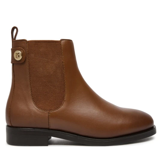 Zdjęcie produktu Sztyblety Tommy Hilfiger Th Stud Leather Low Chelsea FW0FW08184 Brązowy