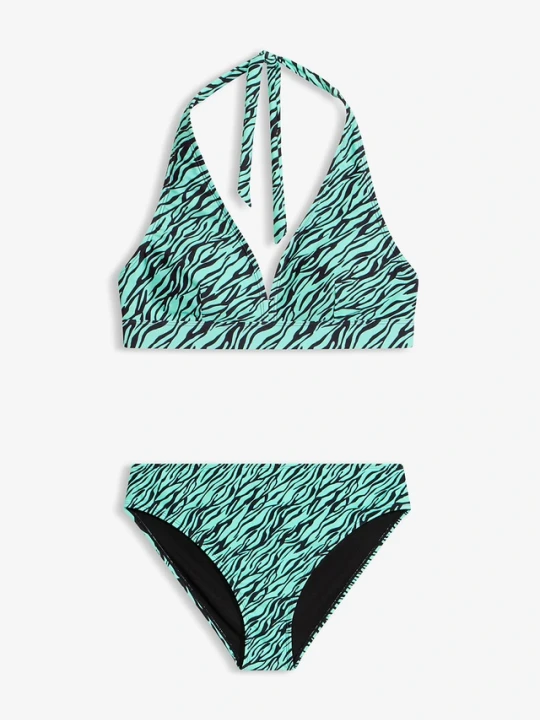 Zdjęcie produktu Szybkoschnące bikini z dekoltem typu halter (2 części) BonPrix zielony