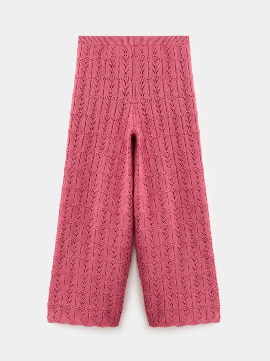Zdjęcie produktu Szydełkowe spodnie z prostymi nogawkami truskawkowy - Dzieci - lata - MANGO KIDS