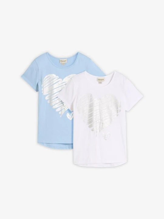 Zdjęcie produktu T-shirt (2 szt.), bawełna organiczna BonPrix niebieski