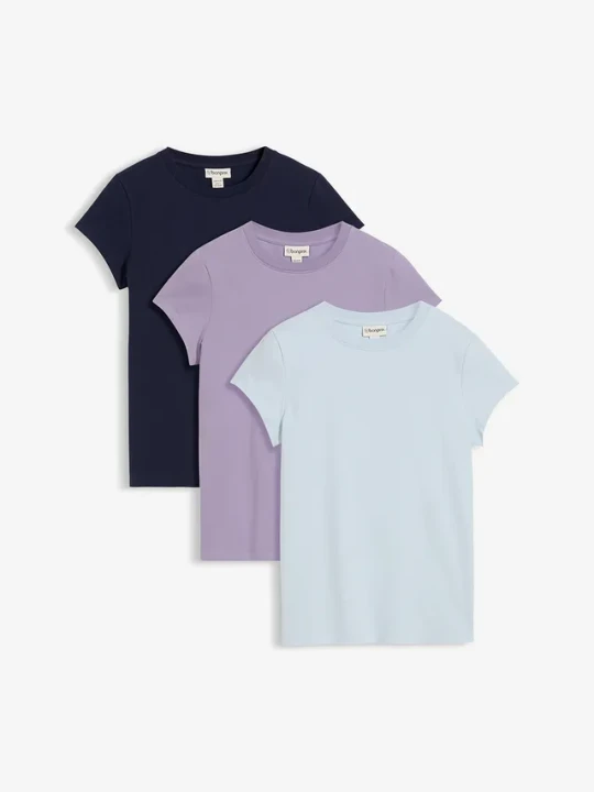 Zdjęcie produktu T-shirt (3 szt.) BonPrix fioletowy