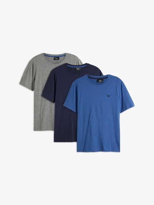 Zdjęcie produktu T-shirt (3 szt.) BonPrix niebieski