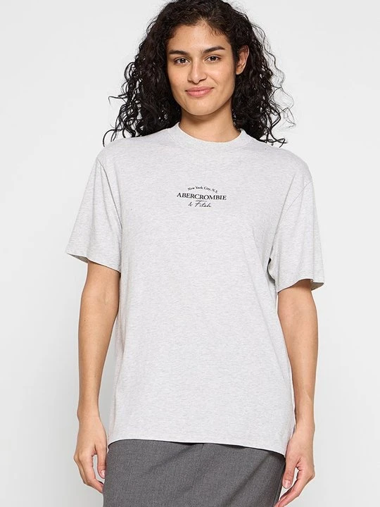 Zdjęcie produktu T-shirt basic Abercrombie & Fitch jasnoszary