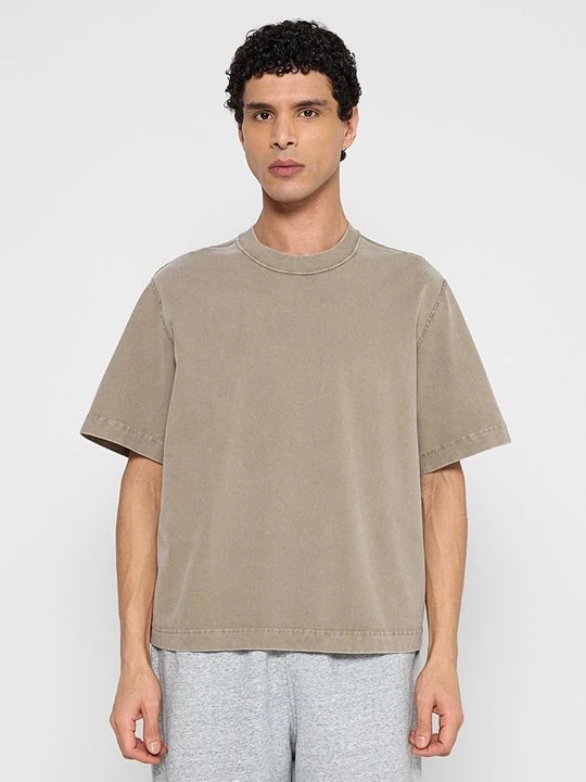 Zdjęcie produktu T-shirt basic Abercrombie & Fitch jasny brąz