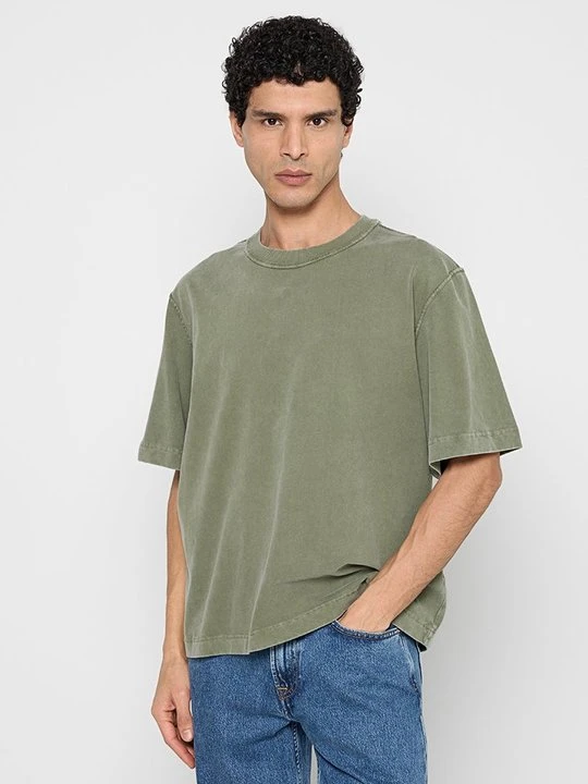 Zdjęcie produktu T-shirt basic Abercrombie & Fitch oliwkowy