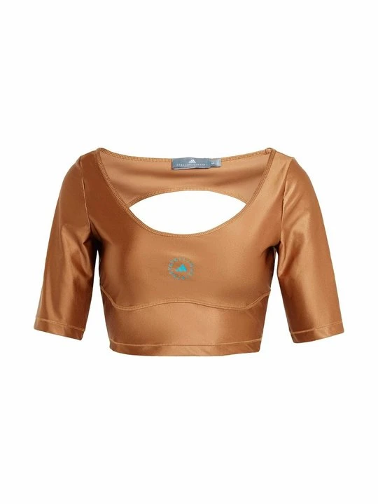 Zdjęcie produktu T-shirt basic Adidas by Stella McCartney brązowy