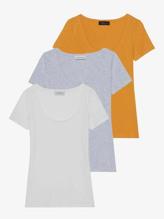 Zdjęcie produktu T-shirt basic Anna Field jasnoszary melanż