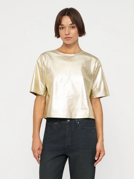 Zdjęcie produktu T-shirt basic Armani Exchange złoty